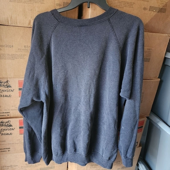 Vintage Hanes Her Way Long Sleeve Black Sweatshirt Halloween Handmade Puff Paint - Picture 2 of 7